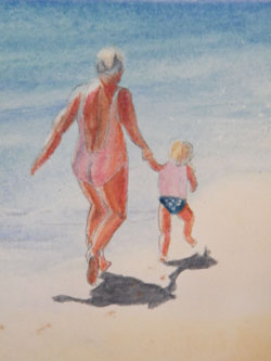 Seaside detail, watercolour